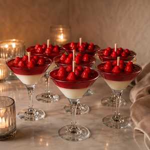 Vela de Postre con Diseño de Copa de Martini y Fresa |   Vela Decorativa de Lujo Hecha a Mano para Fiestas, de Tallo Largo, para Uso en Interiores - Product Image 2