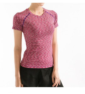 T-shirt de sport pour femme en polyester et élasthanne, couleurs personnalisées, extensible, de haute qualité, durable, pour la course à pied - Product Image 2