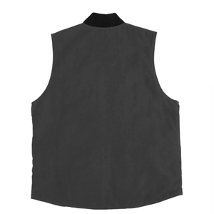 Men's Plus Size Cream Stand Collar <b>Zippered</b> <b>Fleece</b> Vest Casual Autumn Outerwear Solid Color Block Design Regular Length - Product Image 5