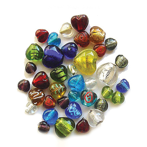 Perles en verre fantaisie de qualité supérieure en forme de cœur avec feuille d'argent mélangées pour la fabrication de bijoux, fournitures artisanales décoratives, vente en gros en vrac, prix d'usine - Product Image 3