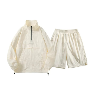 Premium Quick Dry Nylon Taslon Windbreaker <b>Jacket</b> and Shorts Set Custom Logo Athleisure Sportswear Hoodies OEM ODM Manufacturer - Product Image 4