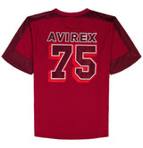 เสื้อยืดคอกว้างแขนสั้นทรงสปอร์ตสีแดงสำหรับผู้ชาย Avirex แห้งเร็ว ทรงปกติ รับผลิตแบบ OEM ODM - Product Image 2