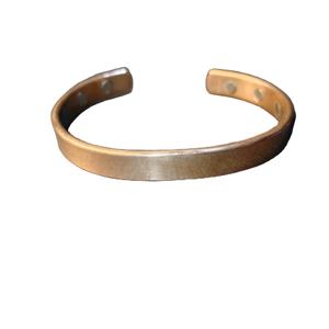 Bracelet minimaliste en cuivre pur - Bracelet manchette en cuivre hautement poli - Bracelet thérapeutique simple unisexe pour l'arthrite - Product Image 1