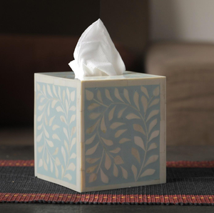 Boîte à mouchoirs personnalisée en os incrusté avec de superbes détails en nacre, accessoire de luxe pour salle à manger et bar - Product Image 5