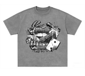 Camiseta de estilo urbano con estampado grande de logotipo, camiseta lavada para hombre y mujer, ropa personalizada al por mayor - Product Image 6