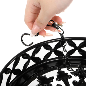 Ornamental <b>Hanging</b> Flower Pot <b>Basket</b> with Decorative Metal Rim and Chain Suspension for Balcony Patio <b>Indoor</b> Outdoor Garden - Product Image 3