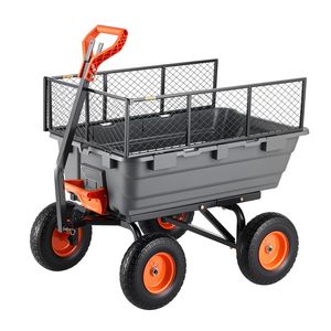 Carrello da Giardino Ribaltabile da 1200 Libbre con Manico Convertibile a 90 Gradi, Carro a 2 Ruote con Recinzione, Capacità di Carico 300kg, Personalizzabile OEM - Product Image 1