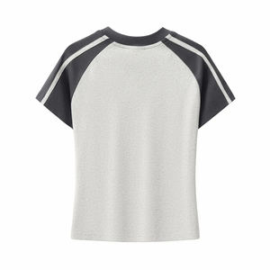 T-shirts de sport et de fitness pour hommes 100 % coton, tissu respirant, coupe ample, options graphiques personnalisées, col rond avec bande contrastante - Product Image 6