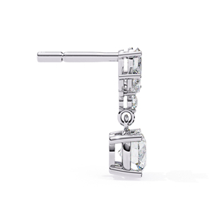 Pendientes de Lujo con Moissanita en Forma de Marquesa, Pera y Redonda, Pendientes Colgantes con Moissanita Redonda de 5mm, Pendientes de Moissanita con Forma de Flor, Plata 925 - Product Image 5