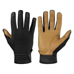 Standard International Leather Baseball/ Batting Gloves Tan Durable Wrist Support Training Unisex Adult <b>Hook</b> And Loop Closure - Product Image 5