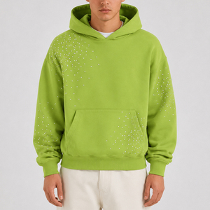 Anti Wrinkle Men <b>Rhinestone</b> <b>Hoodies</b> Breathable Casual Wear Latest Design <b>Rhinestone</b> <b>Hoodies</b> With Custom Logo/Color - Product Image 1