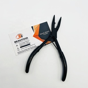 Vente chaude Noir Mat Micro Perles Presse Pince Logo Personnalisé Outils D'extension De Cheveux En Acier Durable Pince À Cheveux À Maintien Fort - Product Image 3