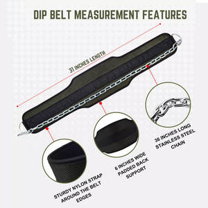 Ceinture de Compression en Nylon Durable pour Musculation avec Chaîne en Acier pour Tractions, Entraînement, Accessoires de Gym, Force - Product Image 4