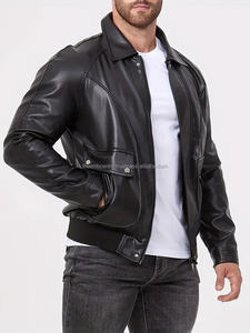 Recién llegado, chaqueta de cuero a la moda personalizada para hombre, ropa a la moda, nuevo estilo, venta directa de fábrica 2024, chaqueta de cuero para hombre - Product Image 3