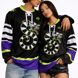 Maillot de football américain personnalisé avec motif serpent sublimé, coupe oversize, en maille, style streetwear, manches longues, marque privée, OEM, vente en gros - Product Image 3