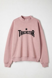 Sudadera Oversize Azul Marino para Mujer con Cuello Alto y Estampado Gráfico Trackstar, Top de Felpa Gruesa - Product Image 4