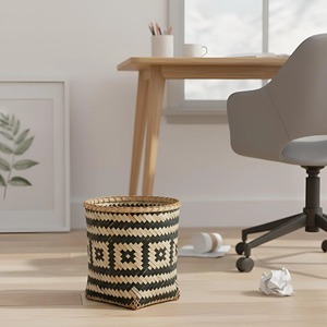 Handmade Rattan Waste Basket Perfect For <b>Study</b> <b>Table</b> Library Corner And Workspace Organization Waste Bin From India - Product Image 6