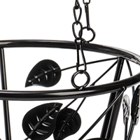 Panier suspendu décoratif pour plantes avec suspension à chaîne, accent feuille, cadre métallique pour balcon intérieur/extérieur, jardin, pot de fleurs