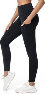 กางเกงโยคะเอวกลางคุณภาพสูงสำหรับผู้หญิง เนื้อผ้านุ่ม กระชับหน้าท้อง เหมาะสำหรับออกกำลังกาย ผลิตจากผ้าฝ้าย/ใยไผ่ ความยาวระดับเข่า มีกระเป๋าลึก - Product Image 4