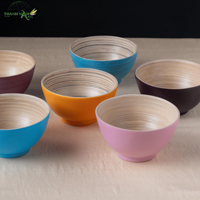 Bols jetables multi-usages en bambou classiques et écologiques, taille D12H6, pour les fêtes et le service de nourriture