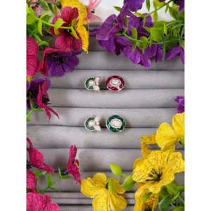 Moissanite <b>Ring</b>-Indian Ethnic Artificial Jewellery Neela <b>Adjustable</b> - Product Image 1