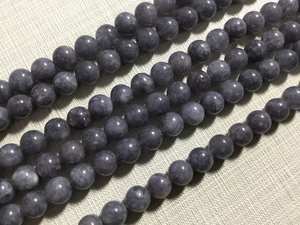 ลูกปัดหยกสีเทาหมาชานทรงกลมสองเส้นเต็มเส้น สำหรับทำเครื่องประดับ DIY ขายส่ง - Product Image 6