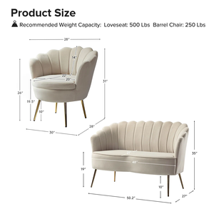 <b>SOFA</b> LOUNGE SET Scandinavian from Vietnam Sectional <b>Sofa</b> style High Density <b>Sponge</b> Pillow Back Metal/Wood Cotton Blend - Product Image 1