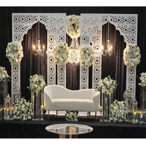 Écrans de fond laser de style mosaïque, cadres pour la décoration de scène, panneaux de mariage découpés au laser personnalisés, pliables, prix d'usine, Australie - Product Image 1