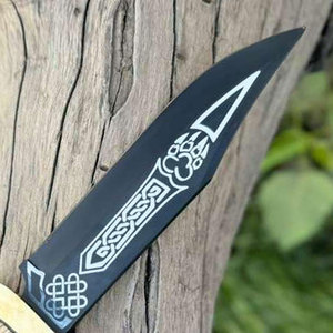 ขวานไวกิ้งแบบดั้งเดิมทำมือ สไตล์นอร์ดิก ใบมีดเหล็กกล้าคาร์บอน ด้ามไม้ สำหรับตั้งแคมป์ ล่าสัตว์ ตัดไม้กลางแจ้ง - Product Image 6