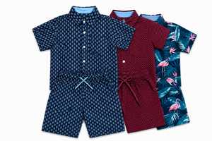 Ensemble T-shirt et short imprimés hawaïens pour enfants - Tenue d'été douce en coton 100% 2 pièces - Product Image 4
