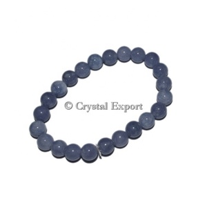 Piedra Natural de Lava con Cuentas Facetadas Pulsera de Piedras Preciosas Pulseras de Ágata de Encaje Azul Claro Semipreciosas - Product Image 1