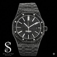 Мужские часы Iced Out в стиле хип-хоп с автоматическим механизмом, инкрустированные бриллиантами, черные, с муассанитом, модные ювелирные изделия для делового использования