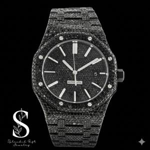 Men's Iced Out Hip Hop Bussdown Automatic Diamond <b>Watch</b> <b>Black</b> Moissanite Fashion Jewelry for Business Use - Product Image 1