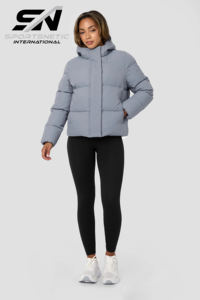 Abrigo Acolchado de Invierno Extra Grande, Unisex, con Capucha, Impermeable, Transpirable, Ecológico, Personalizado, de Nailon Oxford con Cierre, Color Sólido - Product Image 2