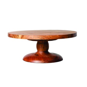 Base Redonda de Madera de Acacia Natural para Pasteles, Soporte de Exhibición para Cupcakes, para Bodas, Fiestas, Cumpleaños, Postres y Pasteles - Product Image 1