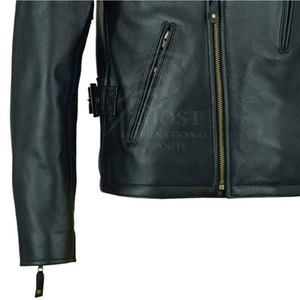 Veste en cuir pour homme, design personnalisé, couleur unie, vente chaude, streetwear, veste en cuir pour homme en promotion - Product Image 5