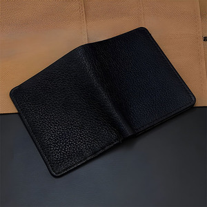 Men Textured Black Leather Bifold Wallet High Capacity Multi Cardslot ID Window Compact Pocket <b>Billfold</b> Style Currency Organizer - Product Image 6