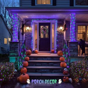 2 Pack 100 LED 33ft <b>Battery</b> Operated Halloween Fairy String <b>Lights</b> <b>with</b> 8 Modes Remote for Porch Fireplace Halloween Decorations - Product Image 2