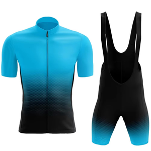 Jersey de Ciclismo Azul de Manga Corta Personalizado al por Mayor OEM, Ecológico, 100% Poliéster, Unisex, Alta Elasticidad, Logotipo Frontal - Product Image 3