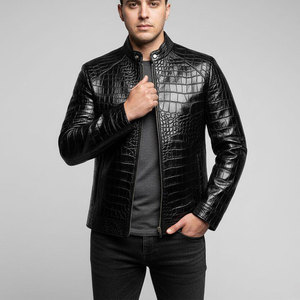 Durable Genuine <b>Leather</b> Outerwear With Raised Pattern Details And Soft Lining For Comfortable Wear Embossed <b>Leather</b> <b>Jacket</b> - Product Image 1