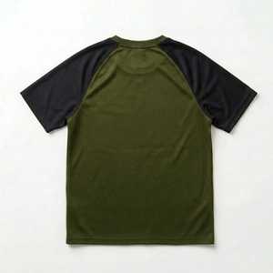 Camiseta de Manga Raglán Verde Oliva para Hombre, Corte Regular, Cuello Redondo, Secado Rápido, Informal, Tejido de Poliéster, Color Sólido - Product Image 6