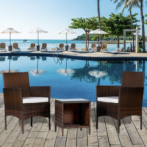 Modern Style Compact Poly Rattan <b>Outdoor</b> Furniture Economical Hand Woven <b>Wicker</b> Table <b>Chairs</b> for Courtyard Hotel Exterior - Product Image 5