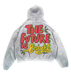 Sudadera con Capucha Personalizada con Logotipo, Lavada al Ácido, para Hombre, Sudadera de Alta Calidad, Lavada con Tinte, Talla Grande, Unisex - Product Image 2