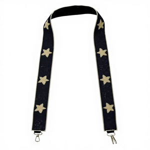 KANT K PVT LTD B01 Bolso de Mano Hecho a Mano con Cuentas Acrílicas Negras y Doradas, Ecológico, Ligero, Ajustable, con Correa de Hombro Desmontable, de Lujo - Product Image 1