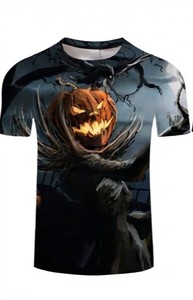 T-shirt de sport Halloween pour homme, logo graphique par sublimation, microfibre, séchage rapide, respirant, pour entraînement en salle de sport, taille régulière - Product Image 3