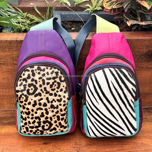 Bolso bandolera de cuero reciclado para mujer, hecho a mano de cuero bolso cruzado colorido, bolsos de hombro de transporte ocultos occidentales - Product Image 4