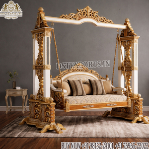 Columpio de Madera de Teca Estilo Turco Tradicional, Jhula en Oferta, Acabado Blanco Dorado, Sofá Columpio, Compre Jhula de Madera de Teca Personalizada para Interiores, Reino Unido - Product Image 3
