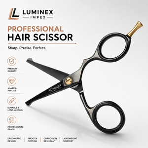 Ciseaux droits pour gauchers NYBL-55 de 5,5 pouces, JAPON, acier 440C, tranchants, dureté 58-59HRC, manche en acier inoxydable, ciseaux de barbier, cheveux, 28 - Product Image 2