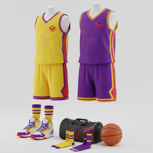 Conjunto Deportivo de Baloncesto Transpirable de Primera Calidad, Ligero, 100% Poliéster, Jersey y Pantalones Cortos, Diseño de Logotipo Personalizado - Product Image 1