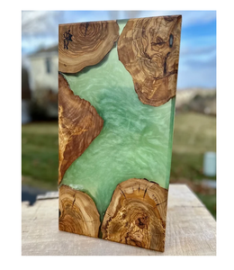 Planche à découper artistique en résine époxy et bois pour couper les fruits, les légumes et la viande, finition polie, pour ustensiles de cuisine - Product Image 2